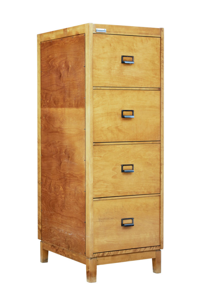 Mid 20th Century Scandinavian Birch Filing Cabinet
