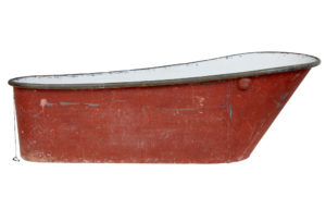 Late 19th Century Painted Red Copper and Tin Bath Tub — thumbnail 6