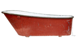 Late 19th Century Painted Red Copper and Tin Bath Tub — thumbnail 8