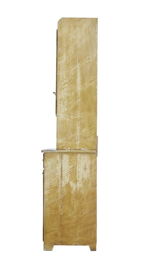 1930’s Swedish Pine Distressed Painted Kitchen Cupboard — image 5