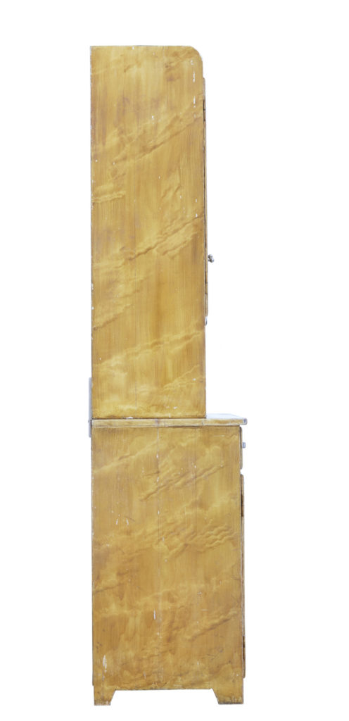 1930’s Swedish Pine Distressed Painted Kitchen Cupboard — image 4