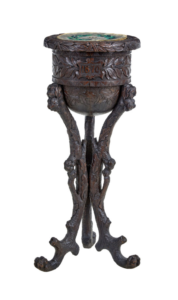19th Century Carved Oak Black Forest Caddy on Stand — image 5