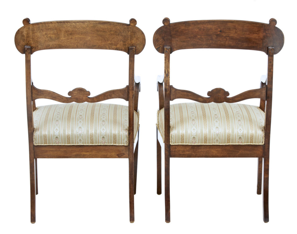 Pair of 19th Century Swedish Birch Armchairs — image 4