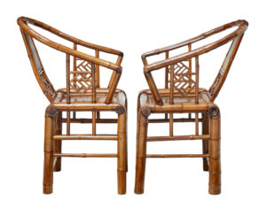 Pair of Early 20th Century Chinese Bamboo Armchairs — thumbnail 4