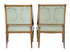 Pair of 19th Century Empire Revival Walnut Armchairs — thumbnail 5