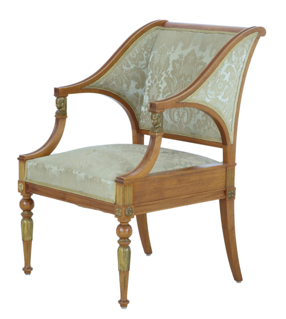 Pair of 19th Century Empire Revival Walnut Armchairs — image 4