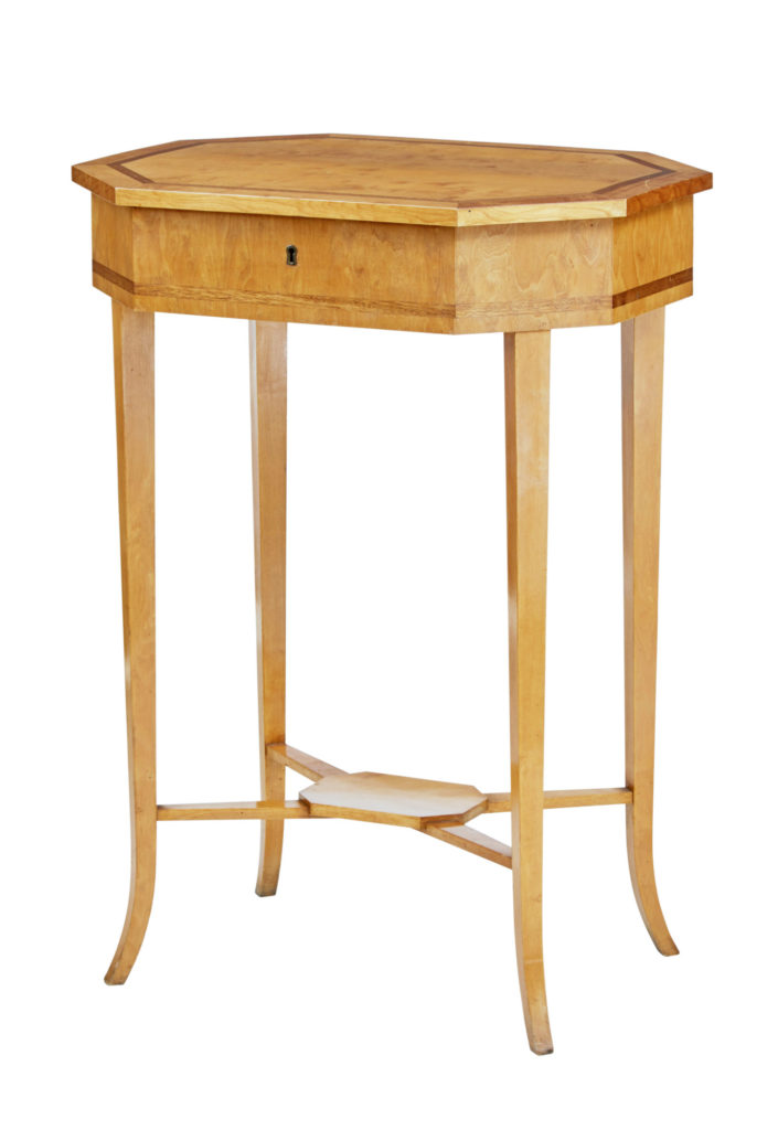 Early 20th Century Octagonal Birch Work Table