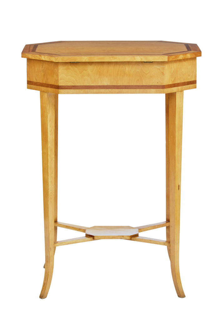 Early 20th Century Octagonal Birch Work Table — image 5