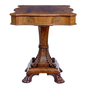 Mid 19th Century Carved Swedish Flame Mahogany Centre Table — thumbnail 2