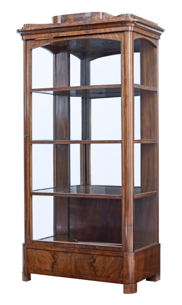 Mid 19th Century Flame Mahogany Glazed Display Cabinet