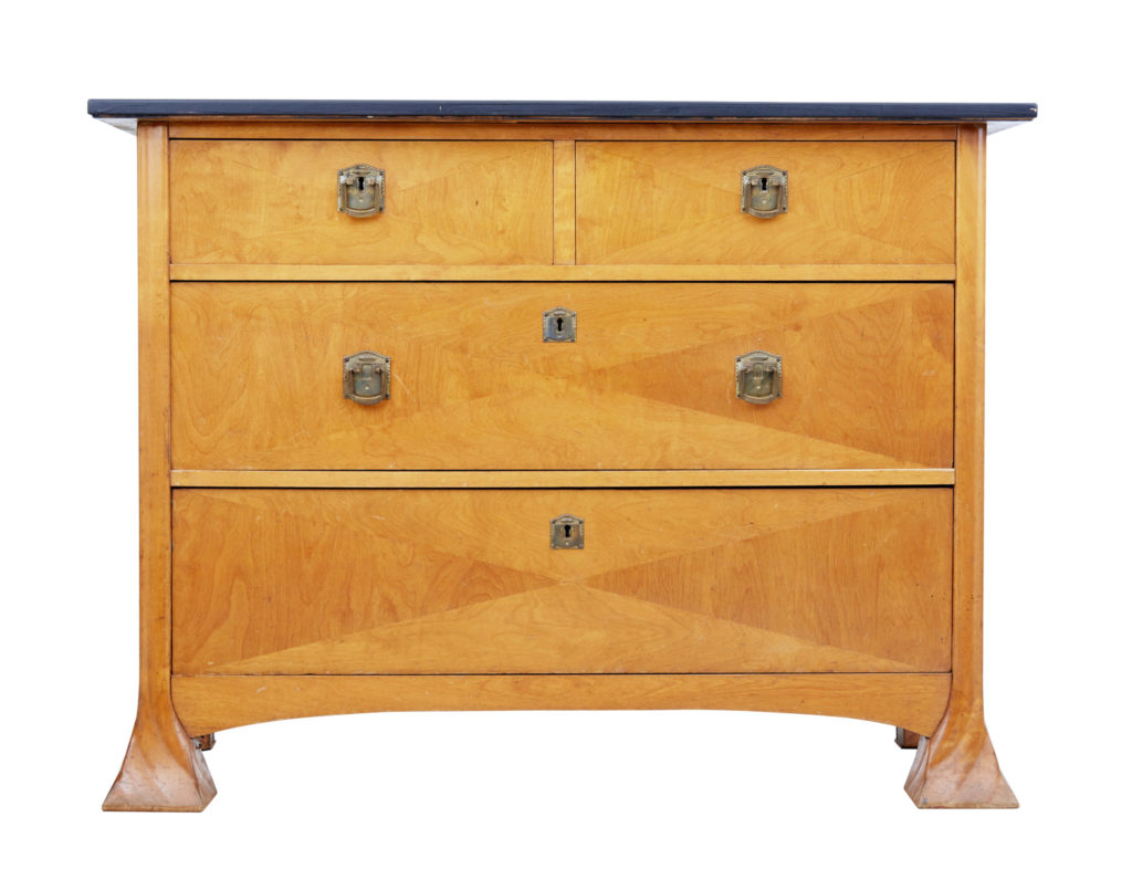 Late 19th Century Swedish Birch Art Nouveau Chest of Drawers — image 7