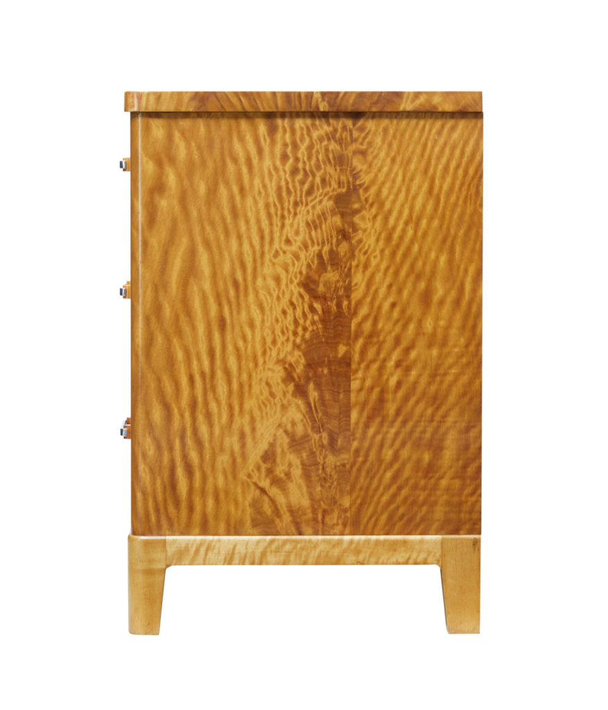Mid 20th Century Fine Burr Birch Scandinavian Modern Chest of Drawers — image 4
