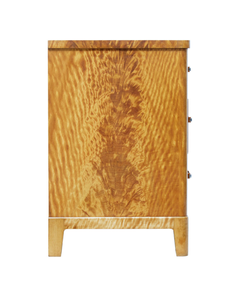 Mid 20th Century Fine Burr Birch Scandinavian Modern Chest of Drawers — image 6