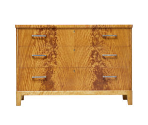 Mid 20th Century Fine Burr Birch Scandinavian Modern Chest of Drawers — thumbnail 8