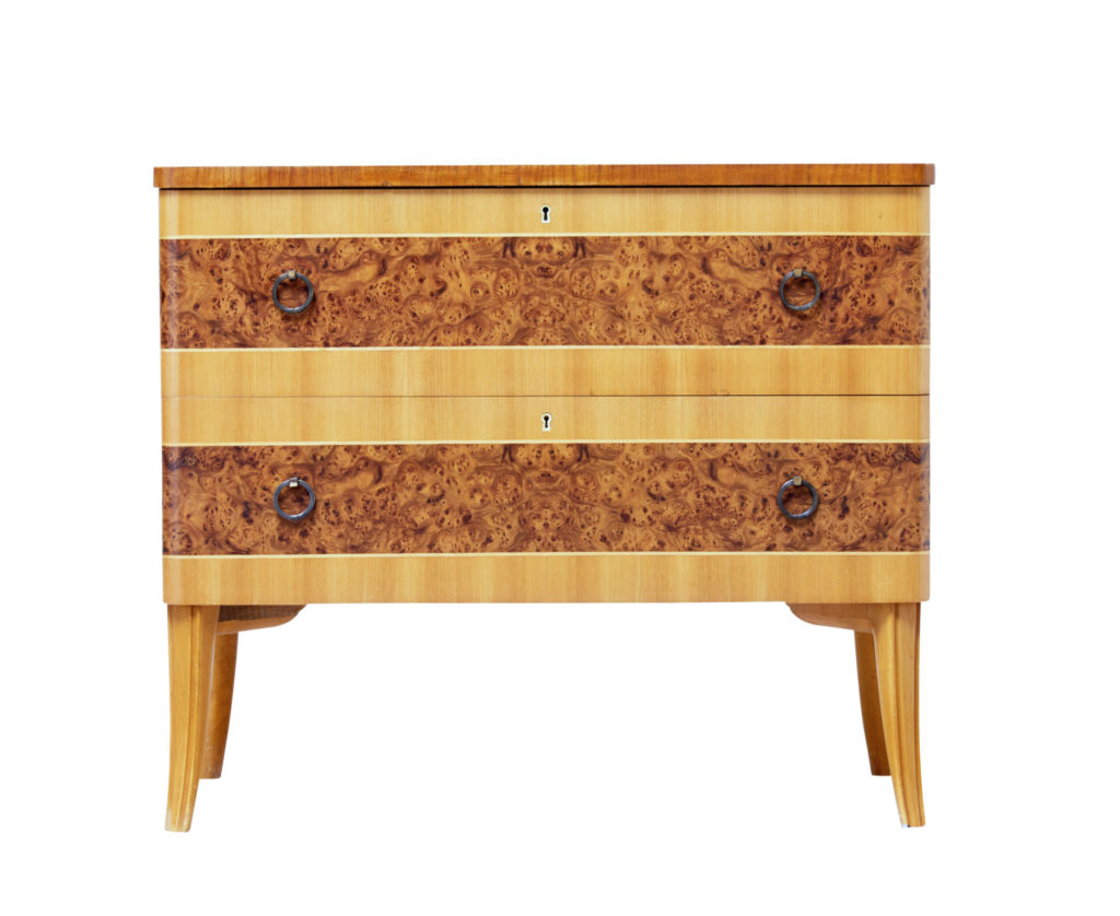 20th Century Art Deco Scandinavian Birch Chest of Drawers — image 6