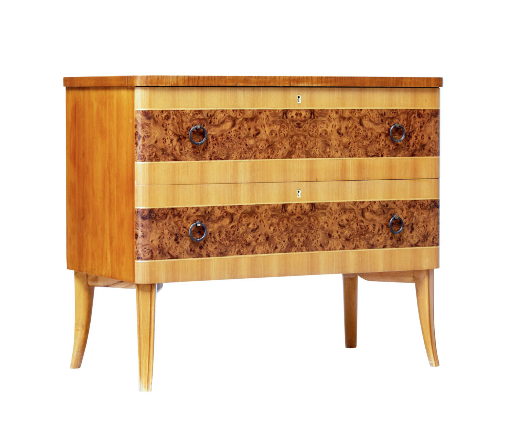 20th Century Art Deco Scandinavian Birch Chest of Drawers