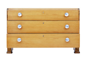 Mid 20th Century Scandinavian Birch and Elm Chest of Drawers — thumbnail 6