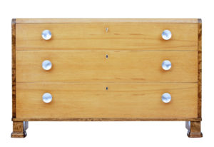 Mid 20th Century Scandinavian Birch and Elm Chest of Drawers — thumbnail 7