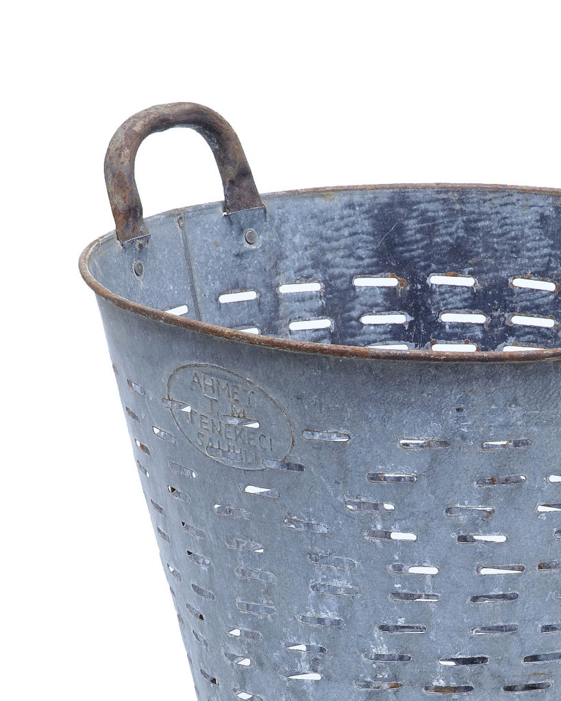 Early 20th Century Industrial Metal Basket — image 2