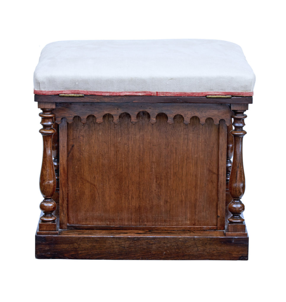19th Century Gothic Revival Mahogany Stool — image 4