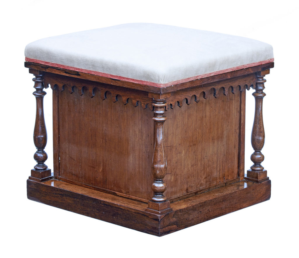 19th Century Gothic Revival Mahogany Stool