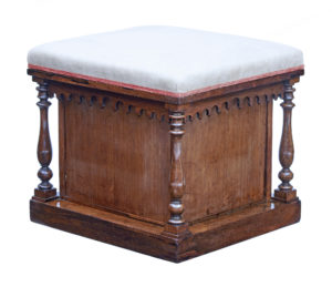 19th Century Gothic Revival Mahogany Stool — thumbnail 1