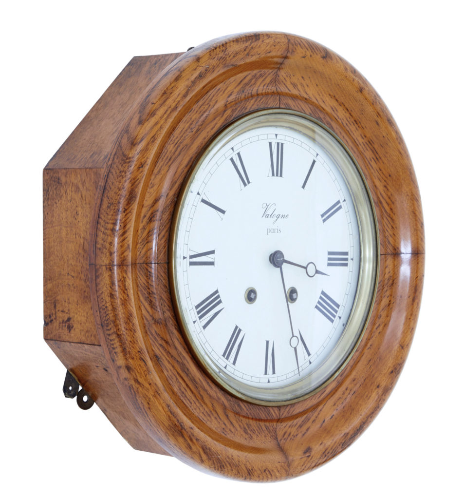 19th Century French Oak Japy Freres Wall Clock Valogne Paris — image 1
