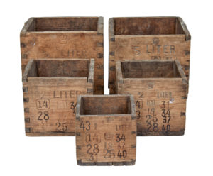 Set of 5 Late 19th Century Scandinavian Pine Measuring Containers — thumbnail 1