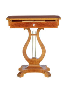 19th Century Swedish Birch Lyre Form Occasional Table — thumbnail 7