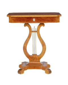 19TH CENTURY SWEDISH BIRCH LYRE FORM OCCASIONAL TABLE
