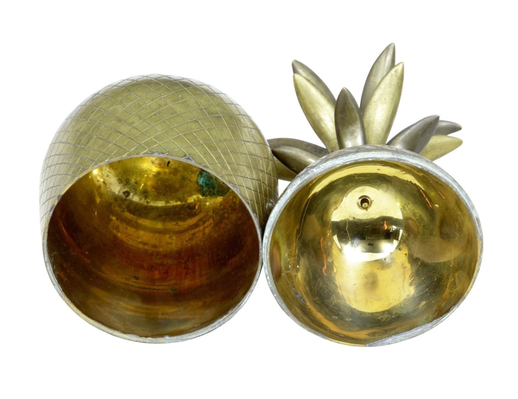 Early 20th Century Chiselled Brass and Gilt Pineapple Box Caddy — image 3