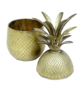 Early 20th Century Chiselled Brass and Gilt Pineapple Box Caddy — thumbnail 4
