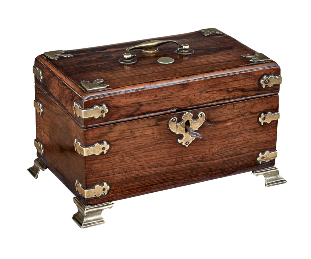 Early 19th Century Georgian Palisander and Brass Tea Caddy