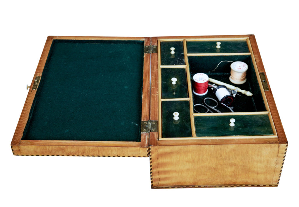 19th Century Birch Sewing Box with Stringing — image 4