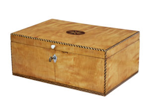 19th Century Birch Sewing Box with Stringing — thumbnail 1