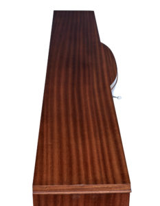 Mid 20th Century Scandinavian Flame Mahogany Open Bookcase — thumbnail 2