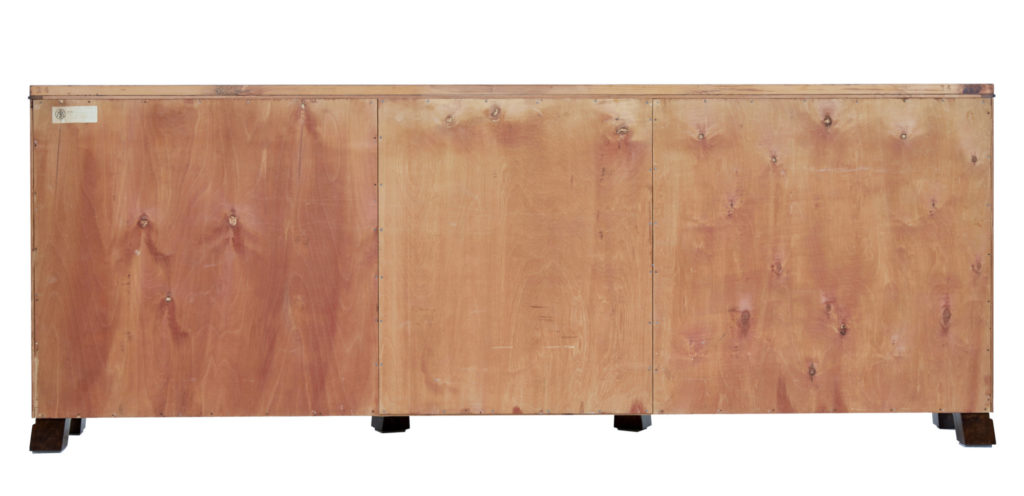 Mid 20th Century Scandinavian Flame Mahogany Open Bookcase — image 4