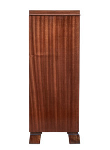 Mid 20th Century Scandinavian Flame Mahogany Open Bookcase — thumbnail 6