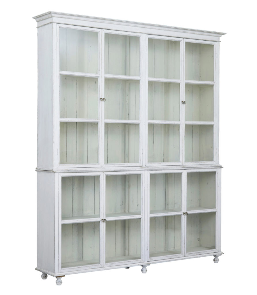 Late 19th Century Painted Teak Glazed Display Cabinet
