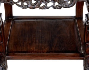 19th Century Carved Chinese Hardwood and Marble Top Table — thumbnail 6