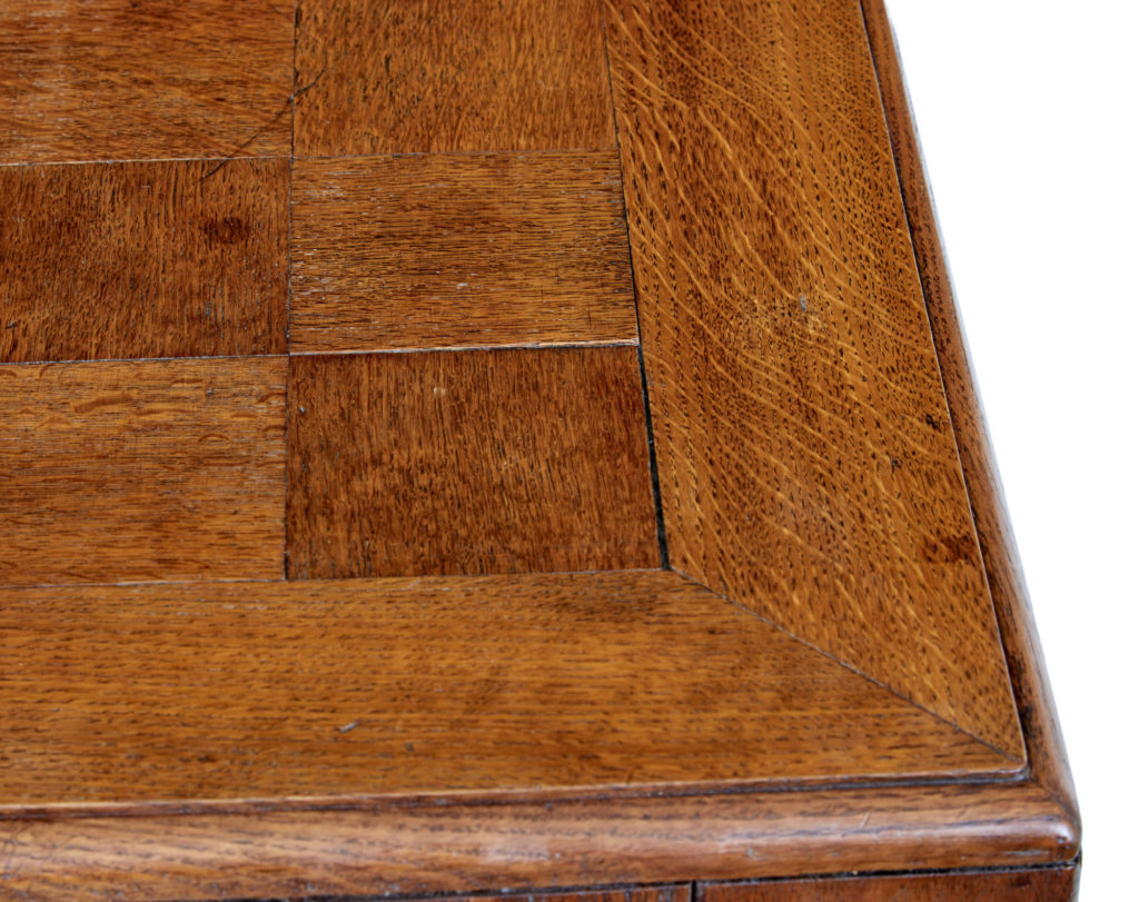 Unique Art Deco Handmade Teak Panelled Pedestal Desk — image 3