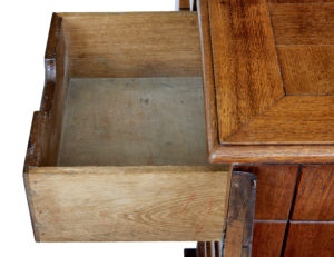 Unique Art Deco Handmade Teak Panelled Pedestal Desk — thumbnail 2