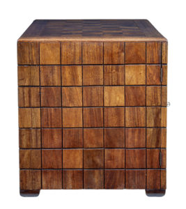 Unique Art Deco Handmade Teak Panelled Pedestal Desk — thumbnail 7