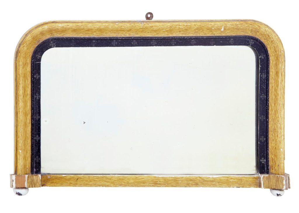 VICTORIAN SMALL PAINTED GESSO OVERMANTLE MIRROR
