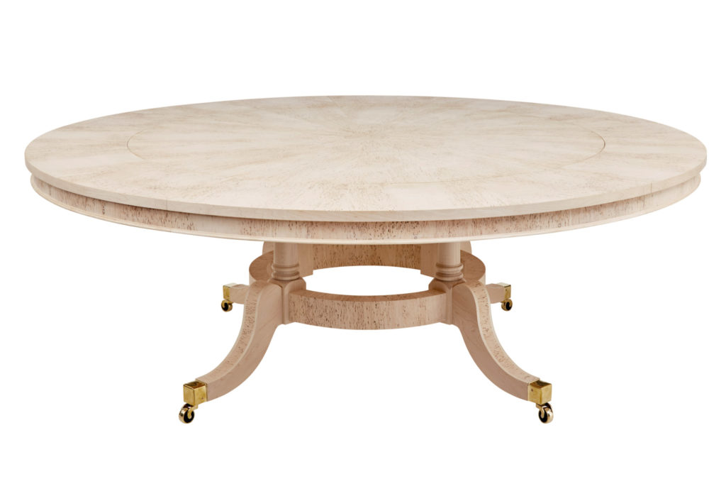 Burr Birch Circular Extending Jupe Dining Table