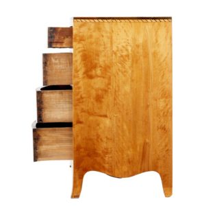 19th Century Danish Small Bowfront Satinwood Commode — thumbnail 6