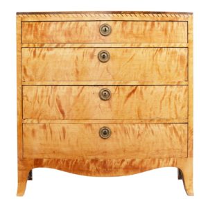19th Century Danish Small Bowfront Satinwood Commode — thumbnail 8