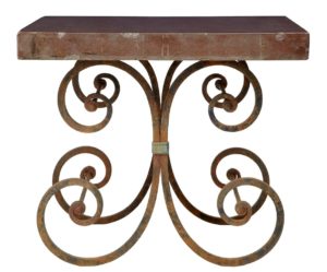 Pair of 1920’s French Iron Baker Tables Marble Top — thumbnail 7