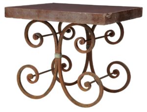 Pair of 1920’s French Iron Baker Tables Marble Top — thumbnail 9