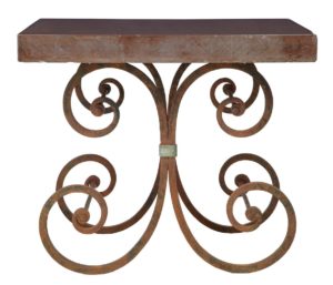 Pair of 1920’s French Iron Baker Tables Marble Top — thumbnail 8